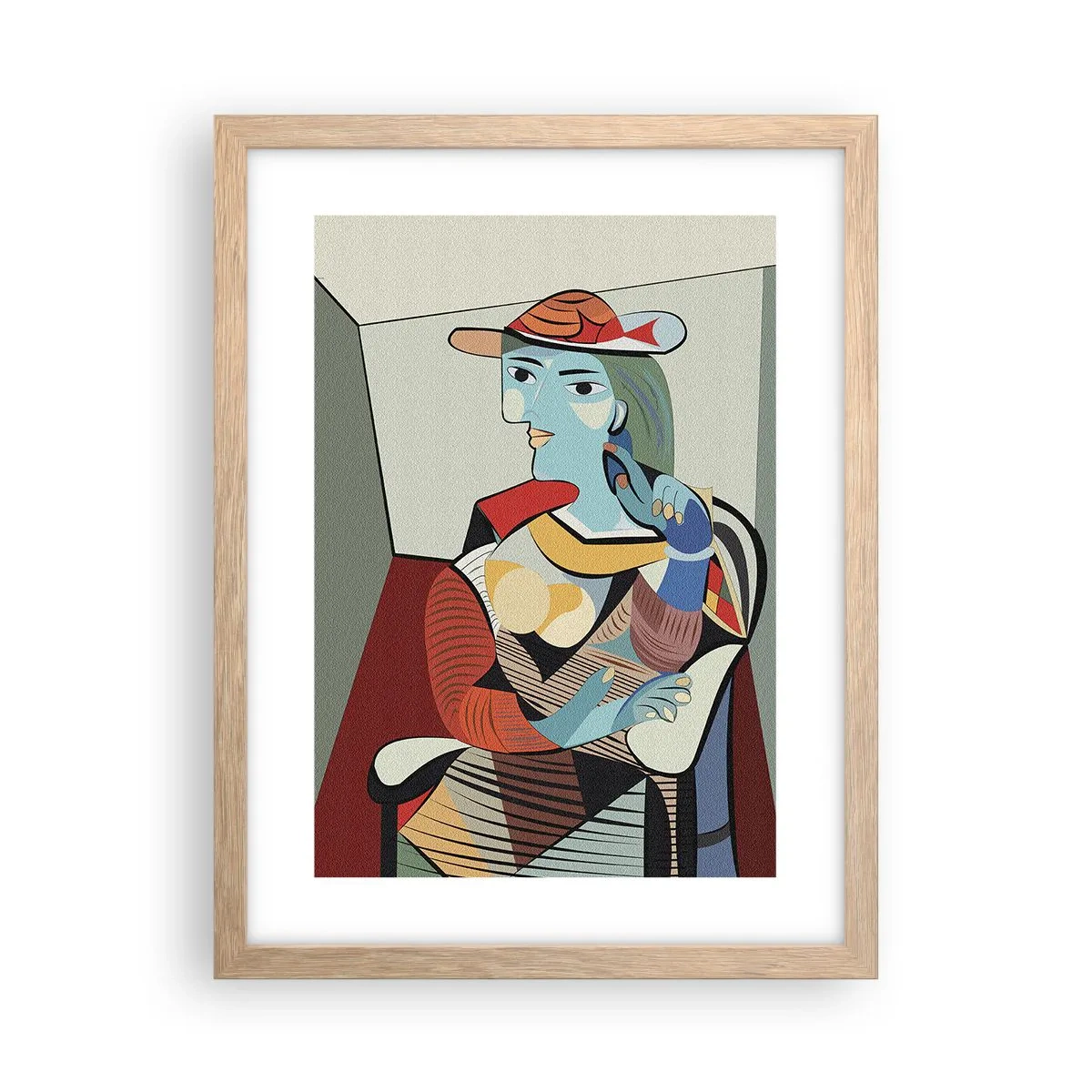 Affiche dans un chêne clair - Poster - À travers les yeux de Picasso - 30x40 cm