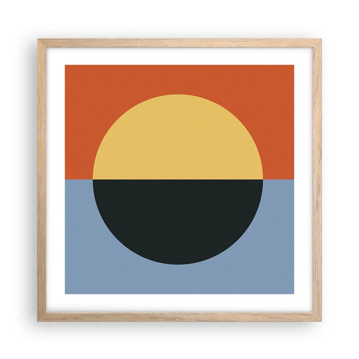 Affiche dans un chêne clair - Poster - Composition de chaleur et de fraîcheur - 50x50 cm