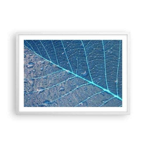Affiche dans un cadre blanc - Poster - La vie en bleu - 70x50 cm