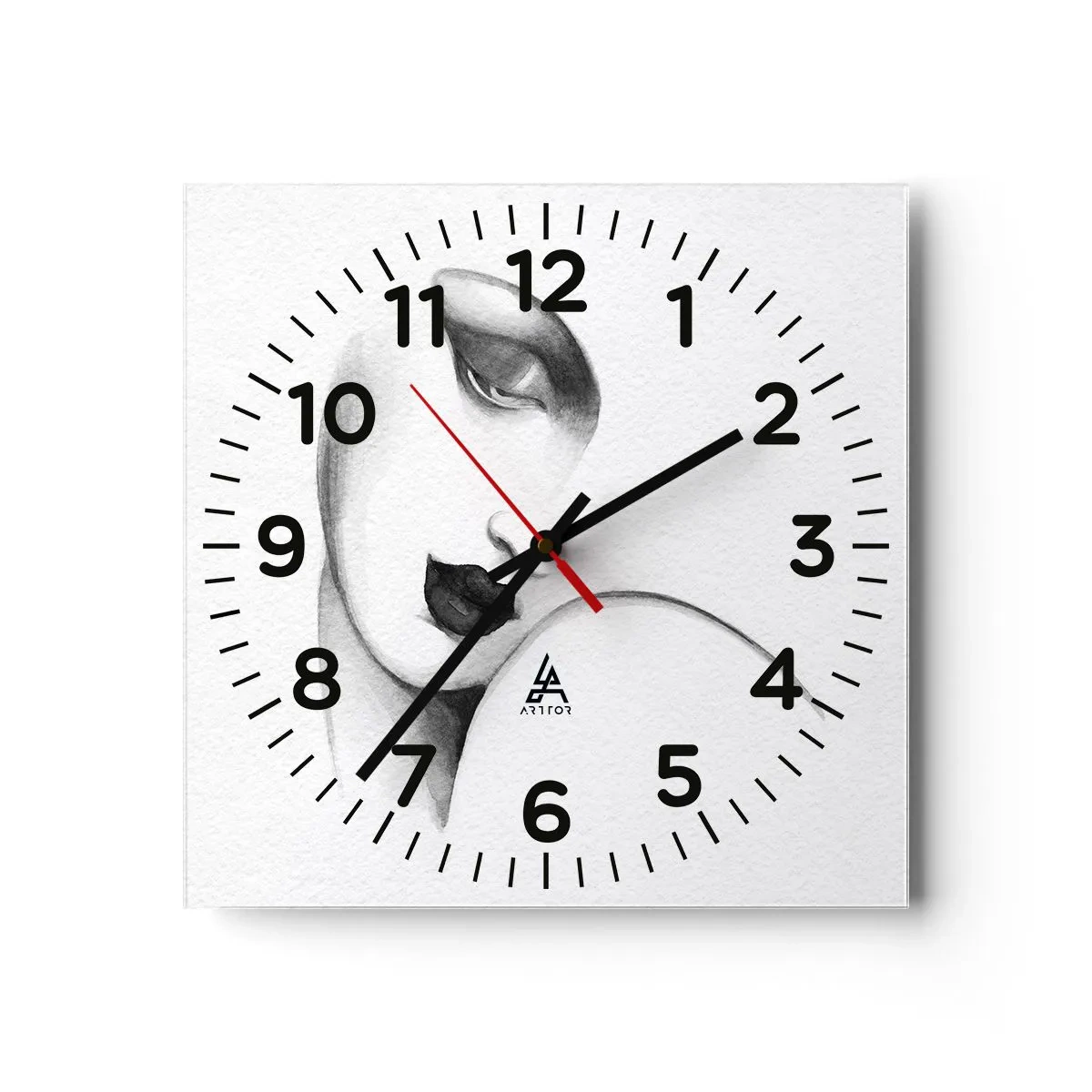 Horloge murale - Pendule murale - Dans le style de Lempicka - 40x40 cm