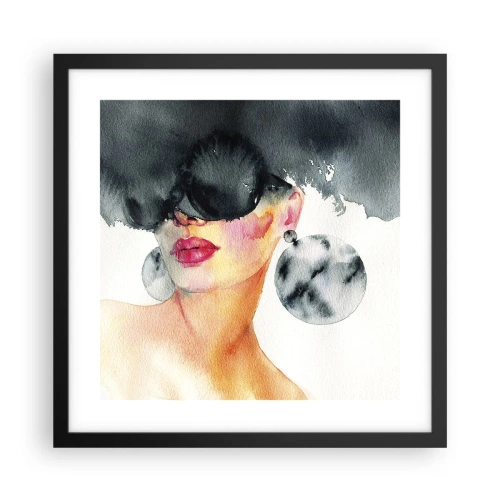 Affiche dans un cadre noir - Poster - Secret de l'élégance - 40x40 cm