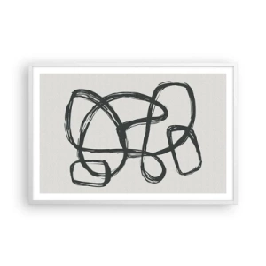Affiche dans un cadre blanc - Poster - Abstraction en boucle - 91x61 cm