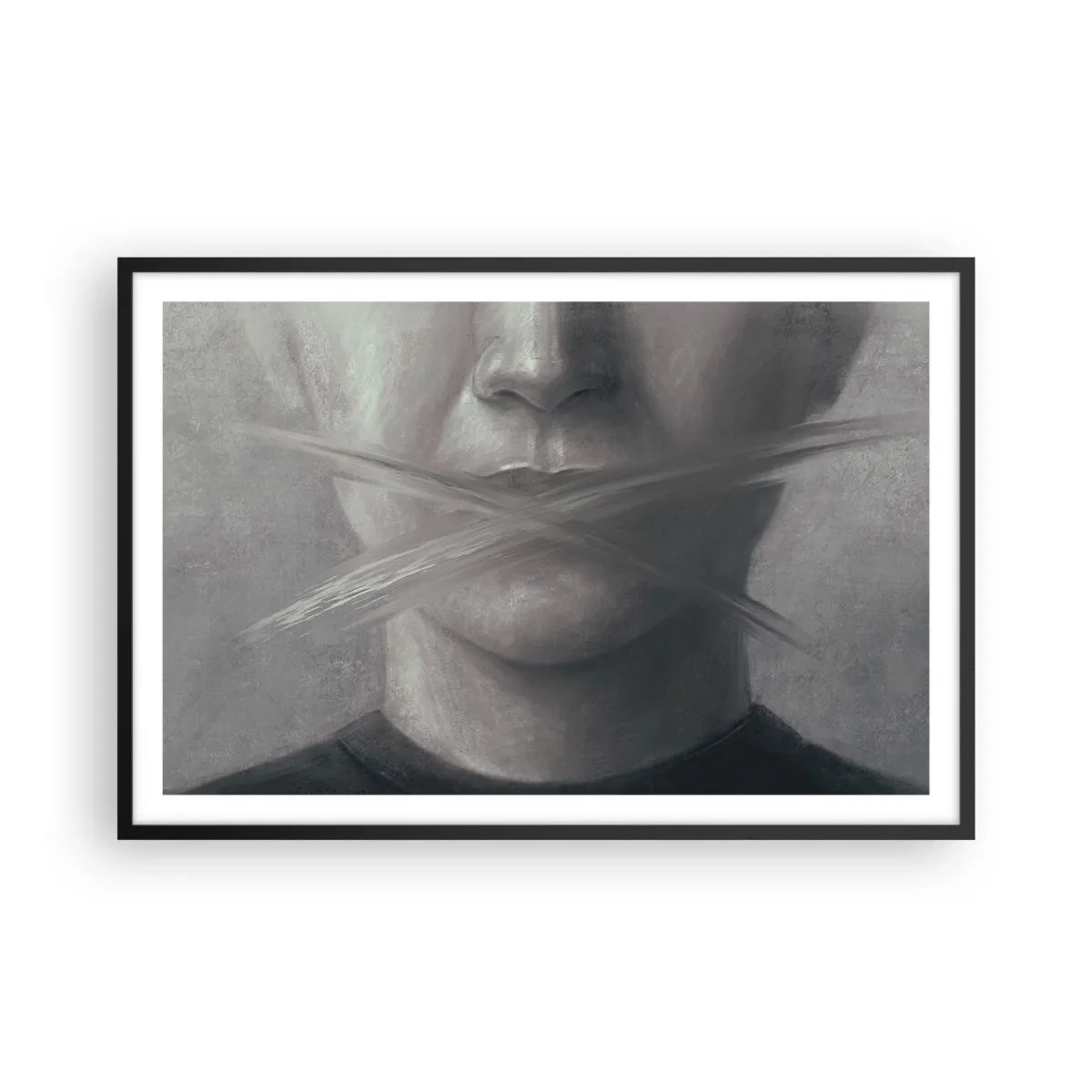 Affiche dans un cadre noir - Poster - Sans mot - 91x61 cm