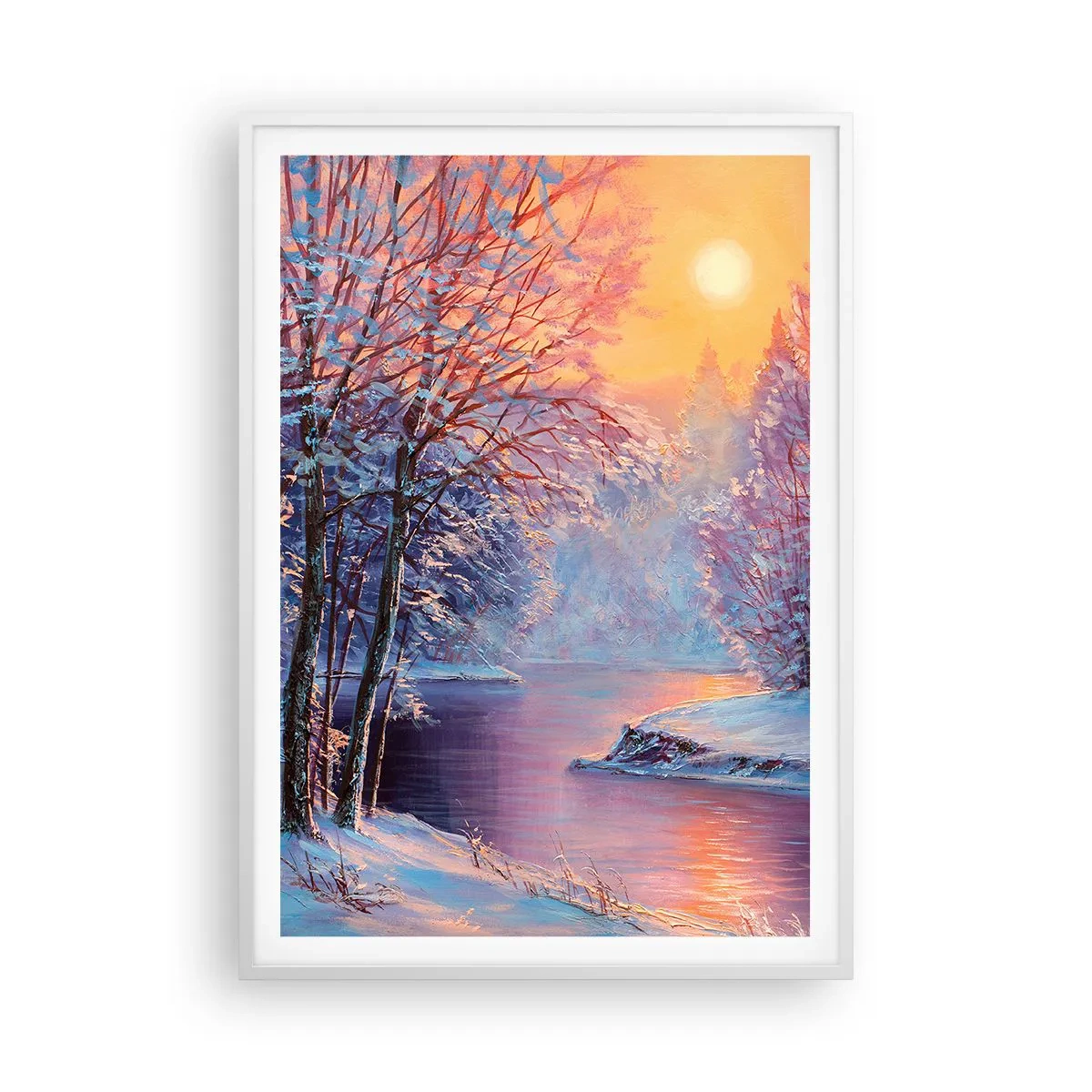 Affiche dans un cadre blanc - Poster - Couleurs d'hiver - 70x100 cm