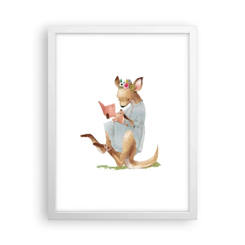 Affiche dans un cadre blanc - Poster - Lis-moi maman - 30x40 cm