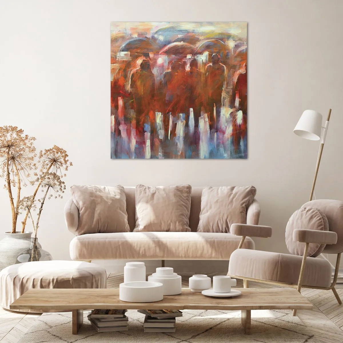 Impression sur toile - Image sur toile - Identiques sous la pluie et dans le brouillard - 30x30 cm