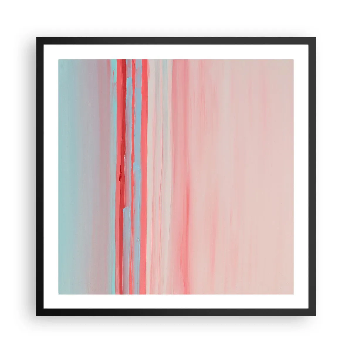 Affiche dans un cadre noir - Poster - Abstraction à l'aube - 60x60 cm