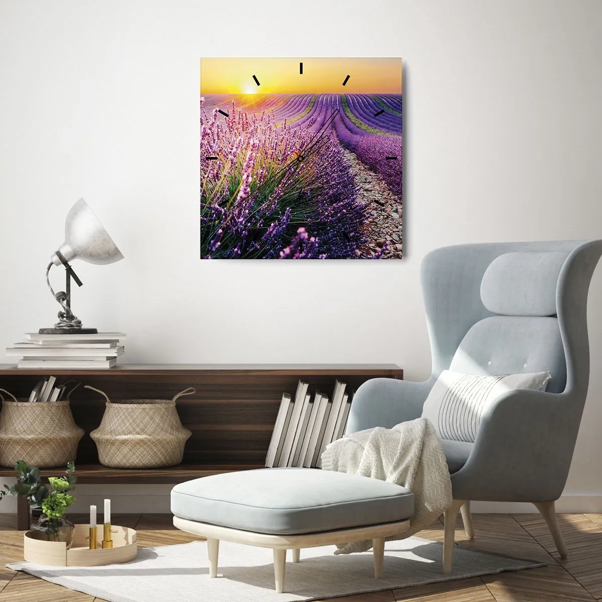 Horloge murale - Pendule murale - Tige parfumée - 40x40 cm