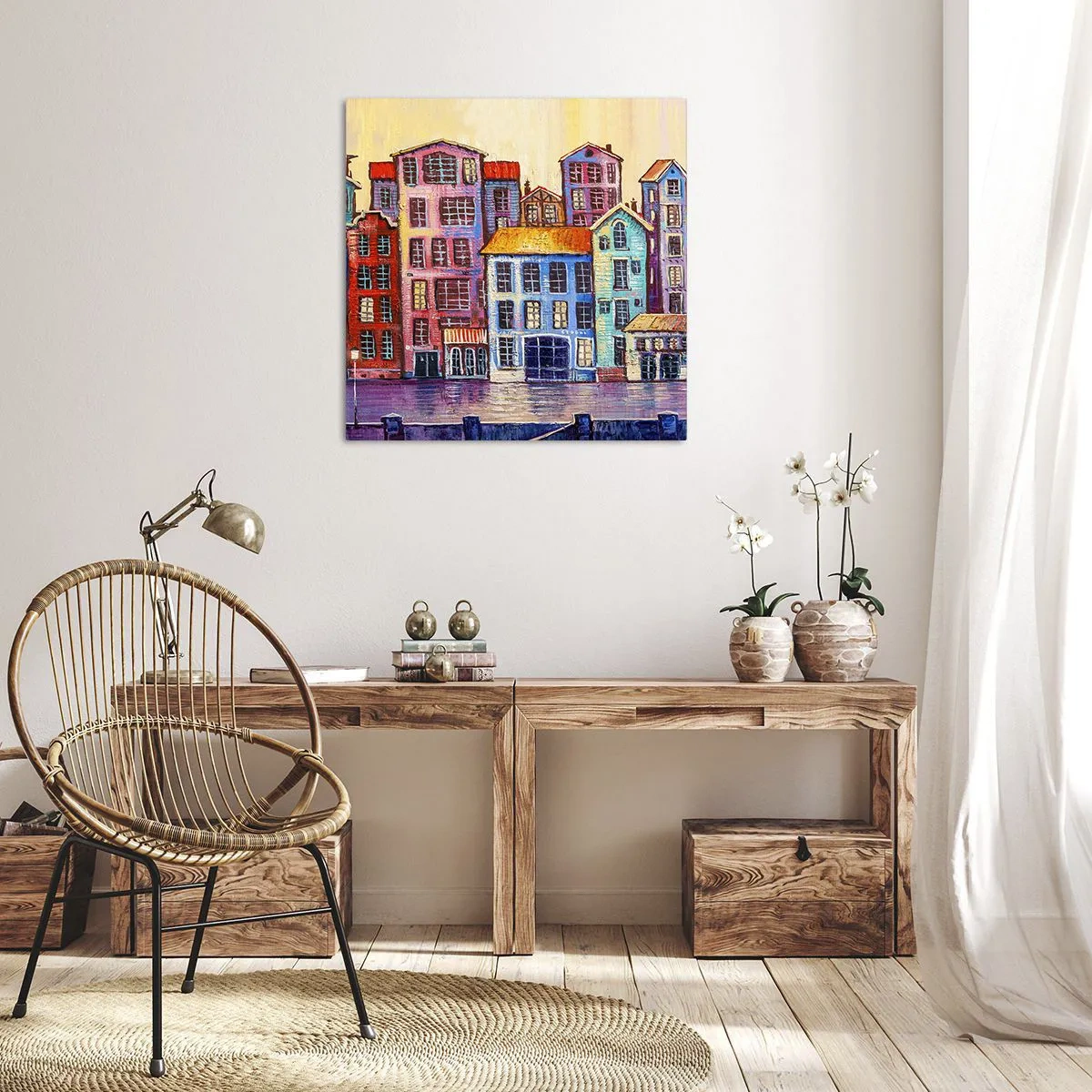Impression sur toile - Image sur toile - Une ville comme dans un conte de fées - 30x30 cm