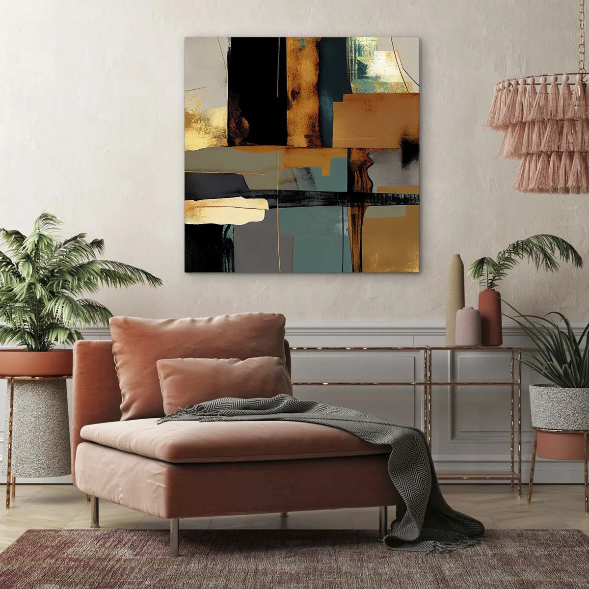 Impression sur toile - Image sur toile - Abstraction – lumière et ombre - 70x70 cm