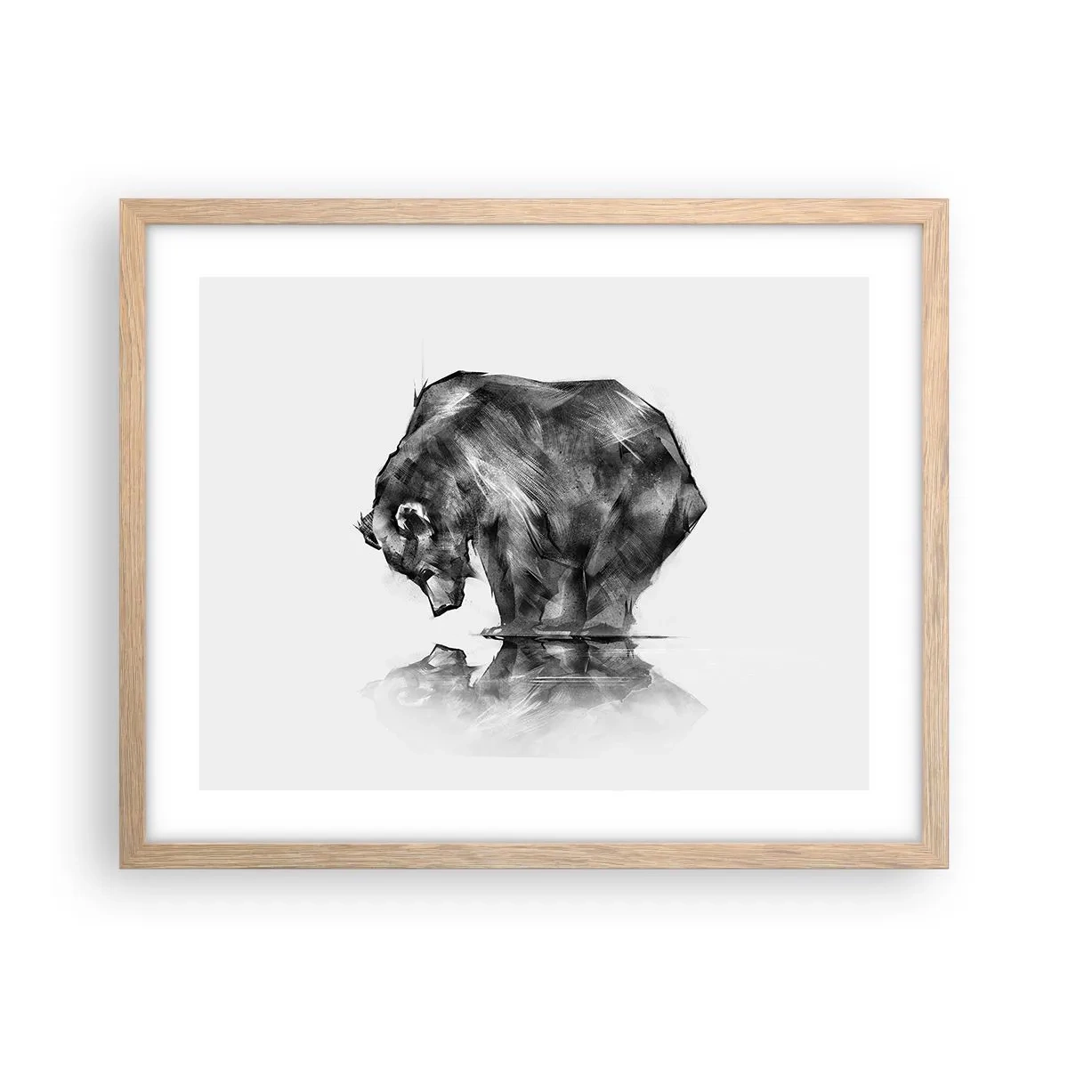 Affiche dans un chêne clair - Poster - Ravi de rencontrer quelqu'un de proche - 50x40 cm