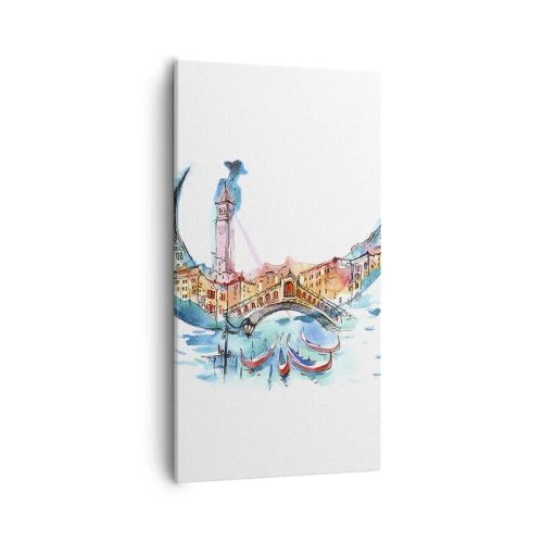 Impression sur toile - Image sur toile - Nous naviguons à travers la ville - 55x100 cm