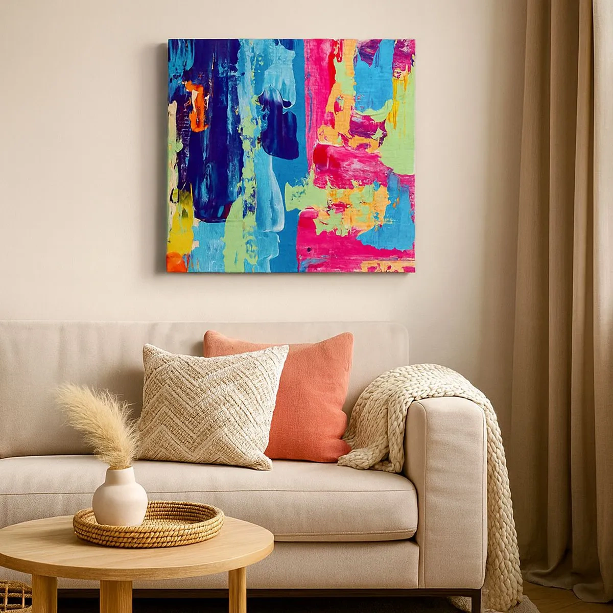 Impression sur toile - Image sur toile - La vie est belle! - 30x30 cm