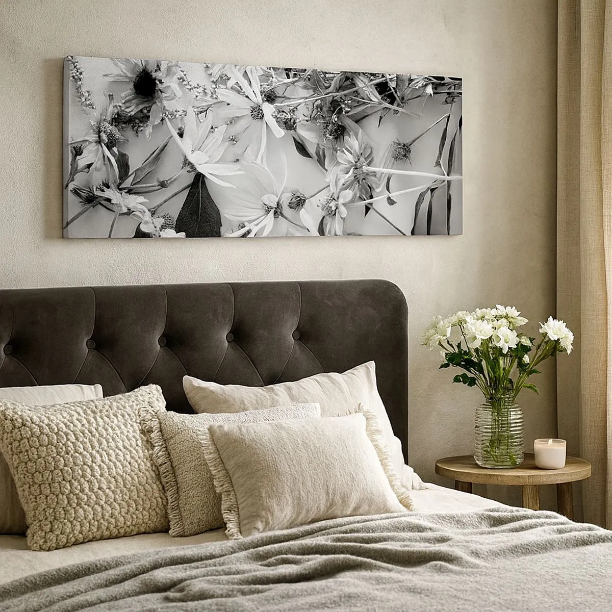 Impression sur toile - Image sur toile - Non-un bouquet de fleurs - 100x40 cm