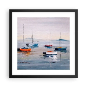 Affiche dans un cadre noir - Poster - Un repos bien mérité - 40x40 cm