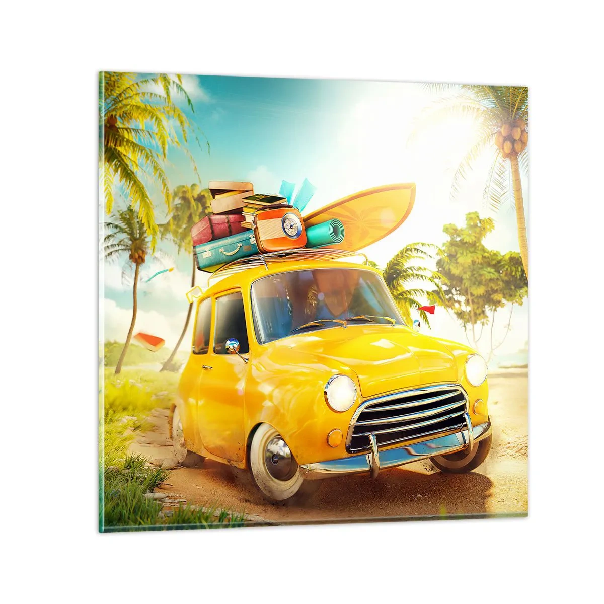 Impression sur verre - Image sur verre - Un voyage pour plus d'un sourire - 40x40 cm