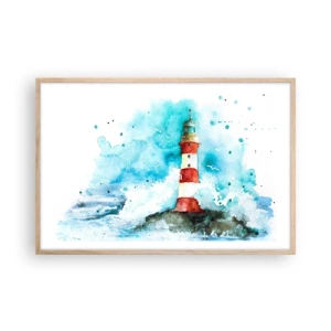 Affiche dans un chêne clair - Poster - Unité des éléments - 91x61 cm