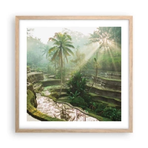 Affiche dans un chêne clair - Poster - Grandir au soleil - 50x50 cm