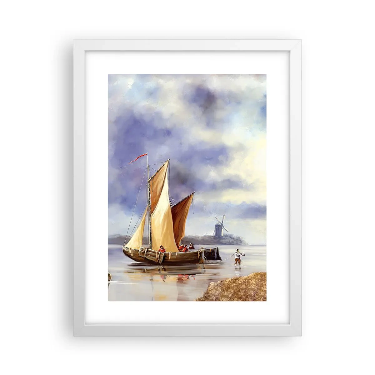 Affiche dans un cadre blanc - Poster - Retour de marin - 30x40 cm