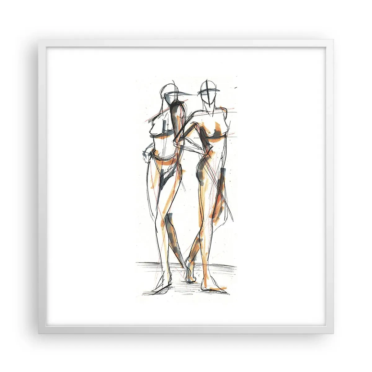 Affiche dans un cadre blanc - Poster - Étude de la grâce - 60x60 cm