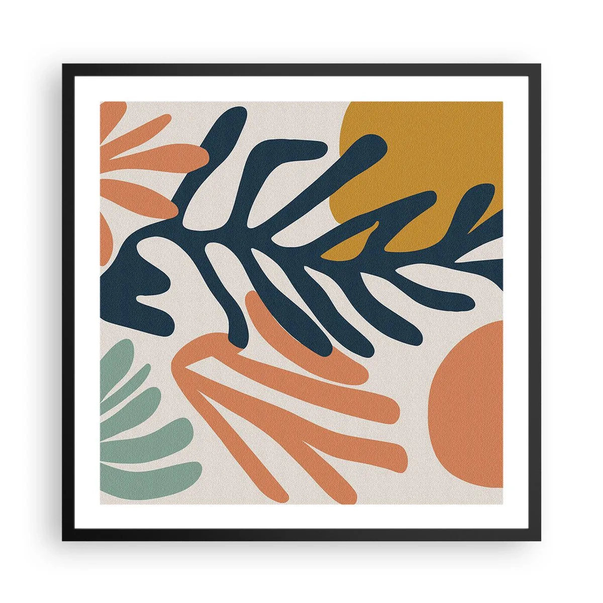 Affiche dans un cadre noir - Poster - Mers de corail - 60x60 cm