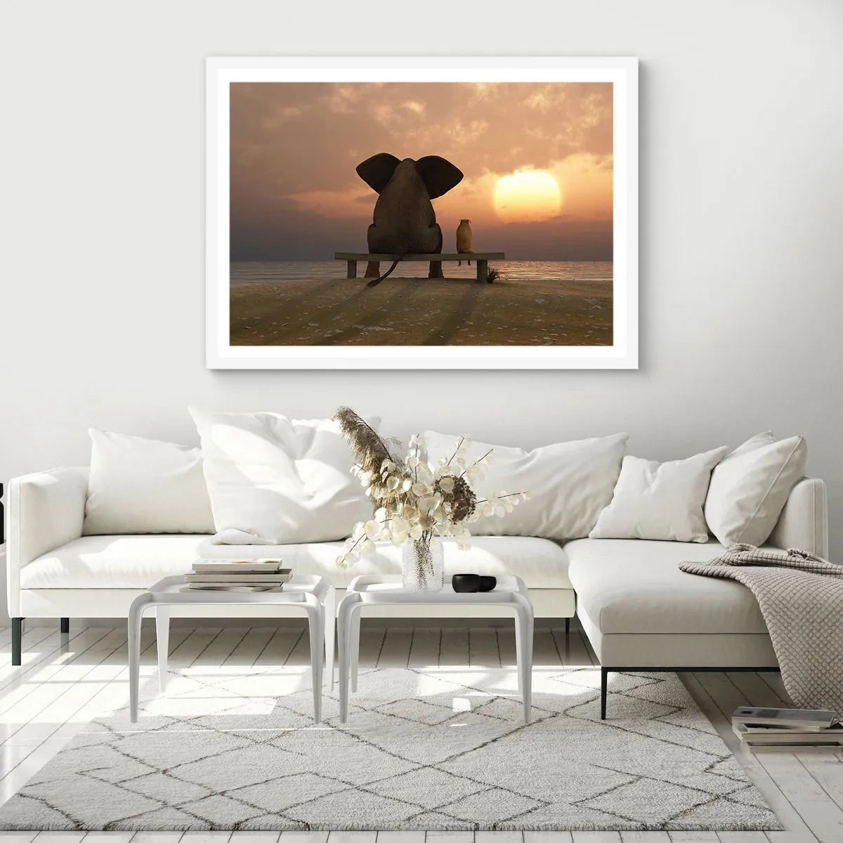 Affiche dans un cadre blanc - Poster - C'est bon de garder le silence ensemble - 50x40 cm