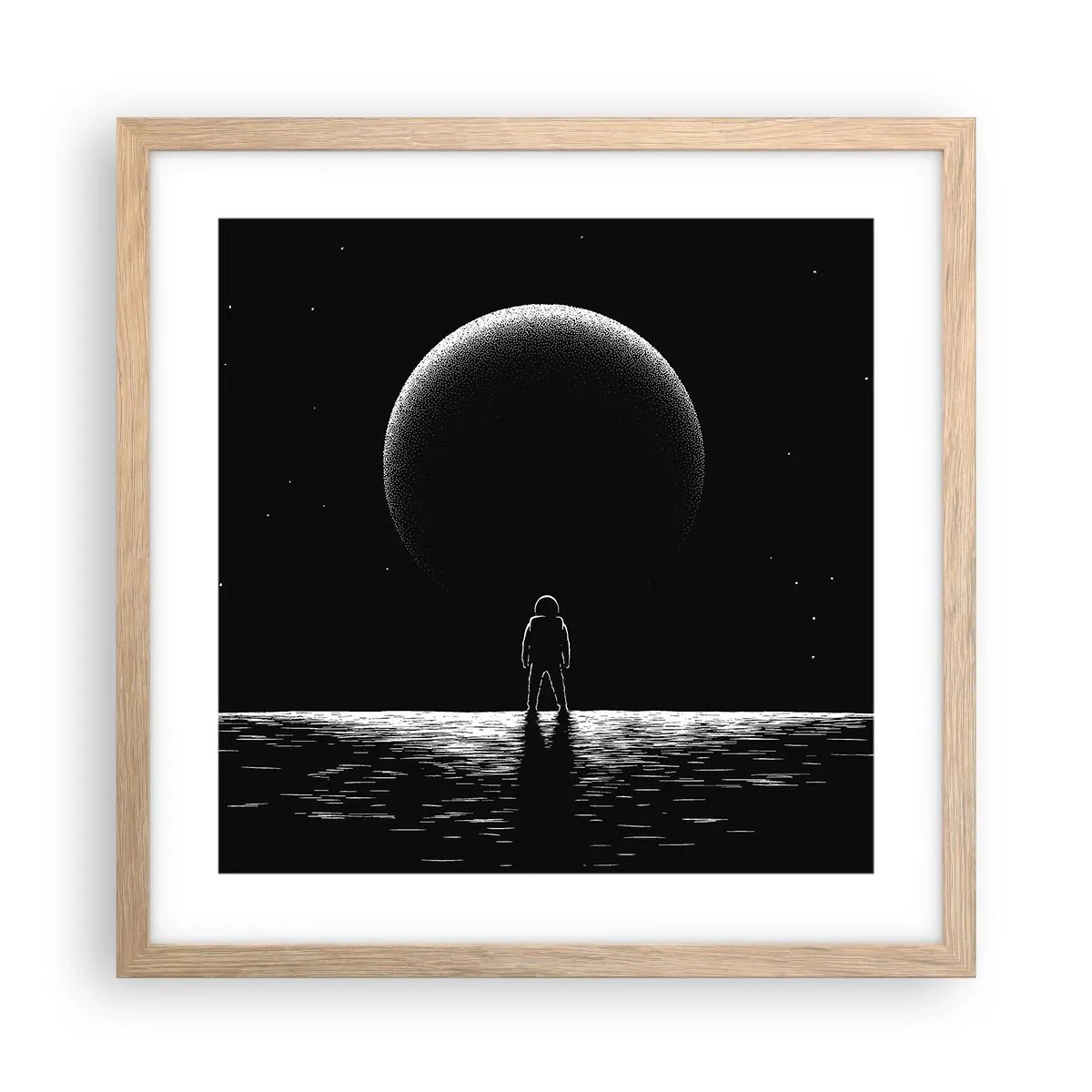 Affiche dans un chêne clair - Poster - Face à face - 40x40 cm