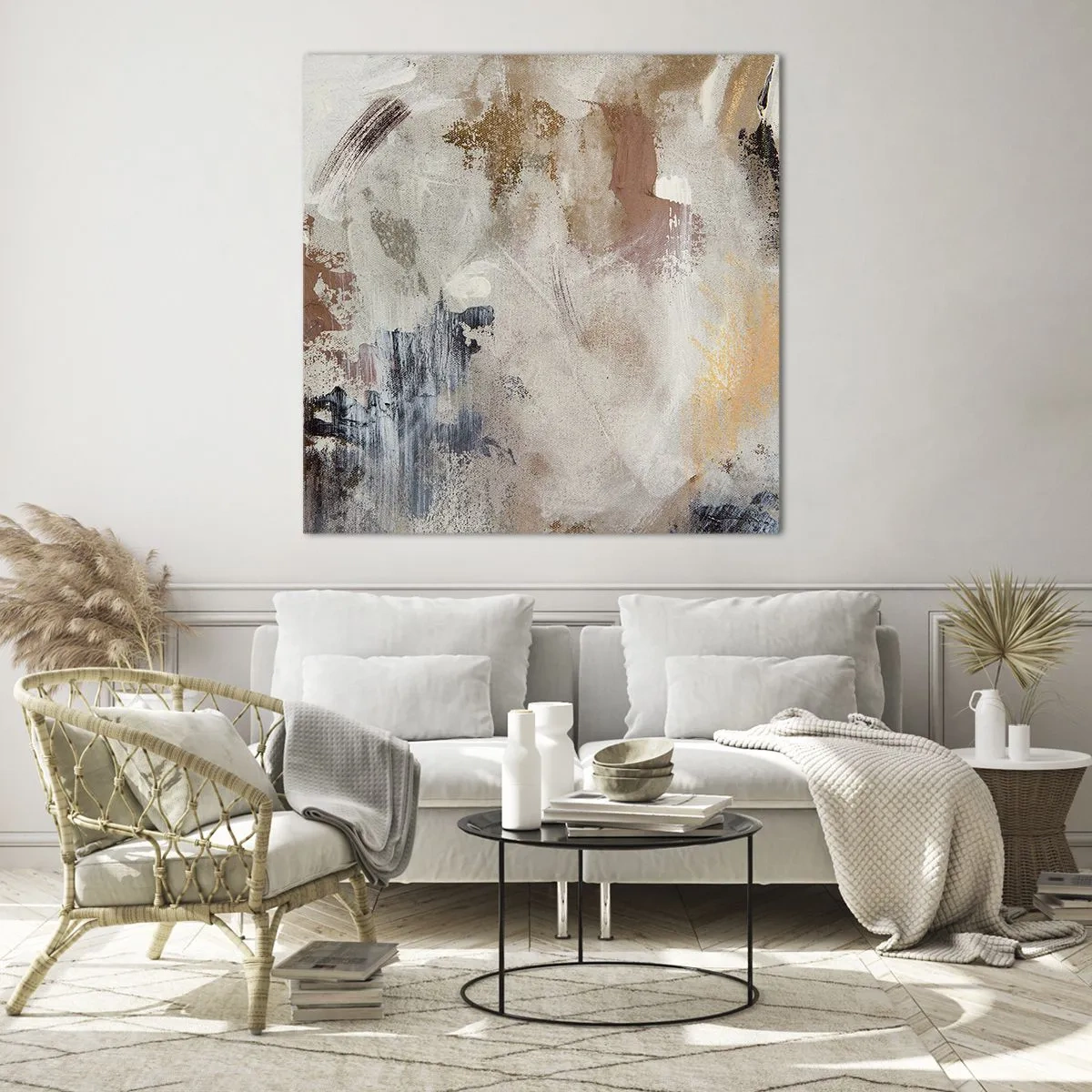 Impression sur verre - Image sur verre - Abstraction brumeuse - 50x50 cm