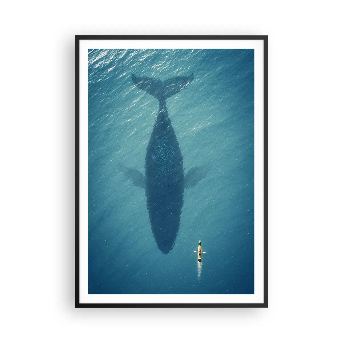 Affiche dans un cadre noir - Poster - Rencontre sur l'océan - 70x100 cm