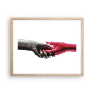 Affiche dans un chêne clair - Poster - Ensemble, bien que différents - 50x40 cm