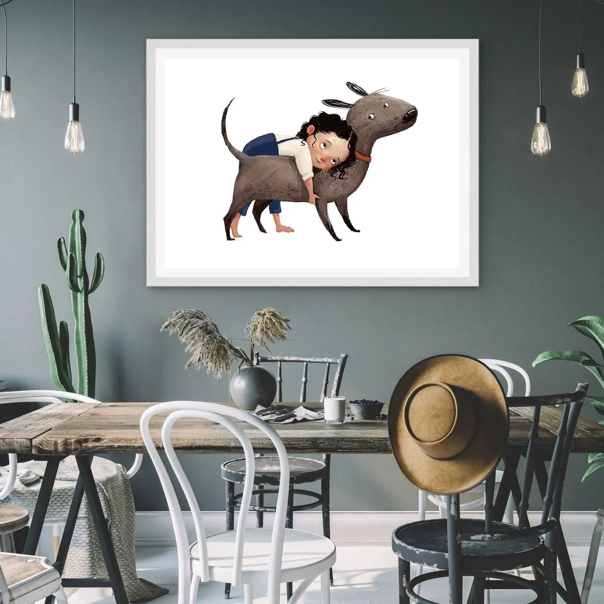 Affiche dans un cadre blanc - Poster - Les meilleurs amis - 70x50 cm