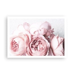 Affiche - Poster - Pivoines roses dans une lumière douce sur un fond clair - 100x70cm - Pour les romantiques - Décoration murale moderne pour le salon et la chambre ARTTOR