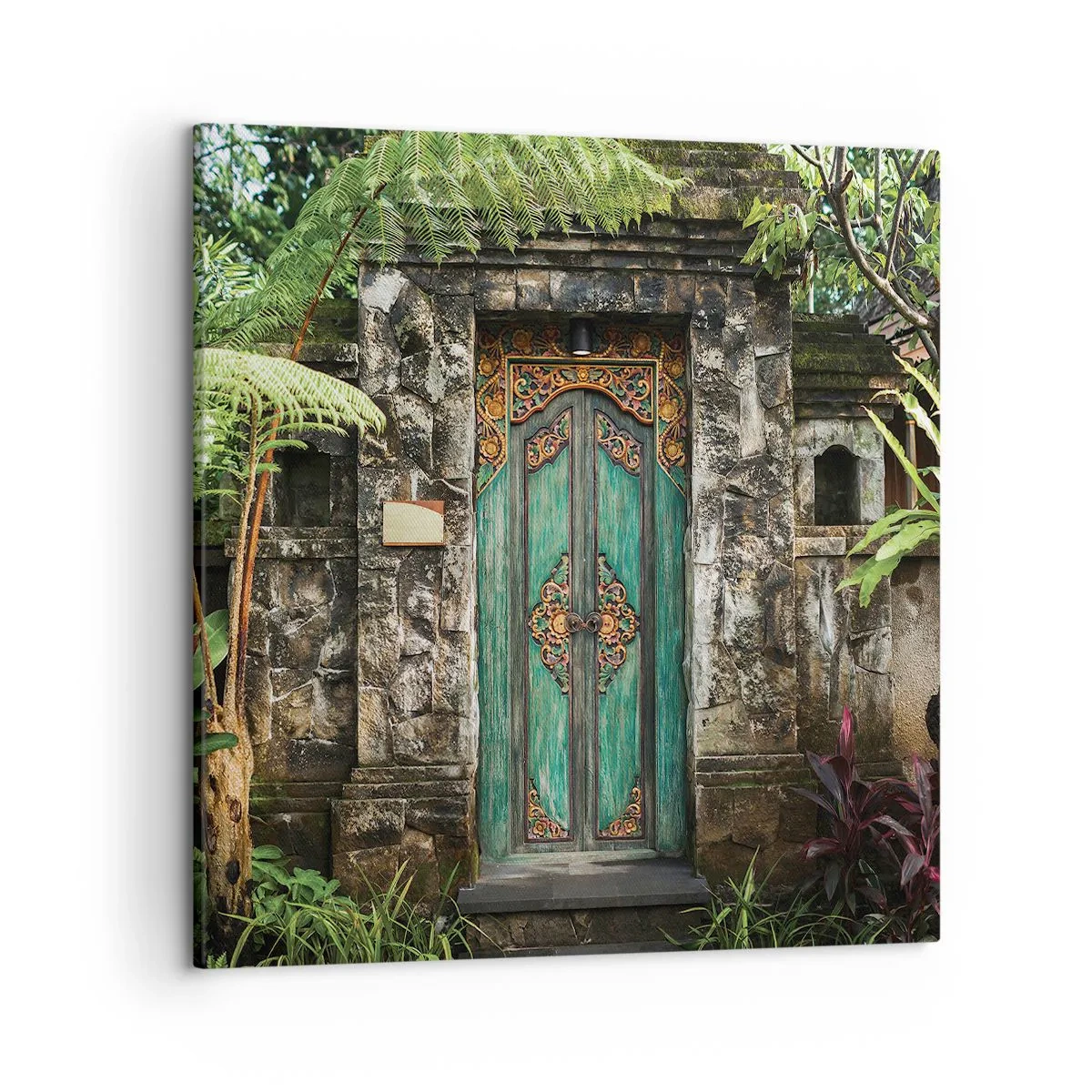 Impression sur toile - Image sur toile - Porte vers un monde exotique - 50x50 cm