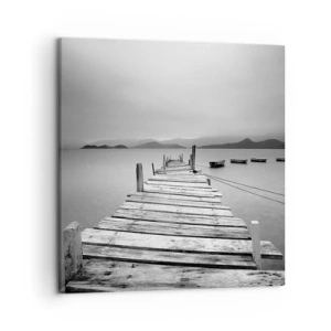 Impression sur toile - Image sur toile - Derrière les montagnes, au-delà des mers - 50x50 cm