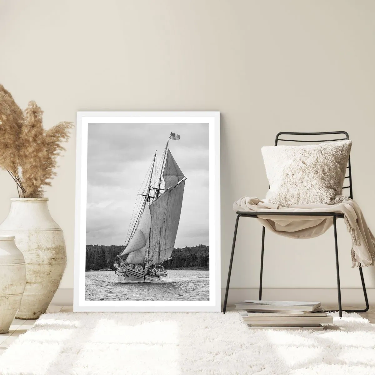 Affiche dans un cadre blanc - Poster - Frères du vent - 50x70 cm