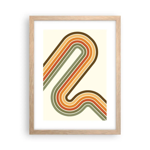 Affiche dans un chêne clair - Poster - En zig zag vers le but - 30x40 cm