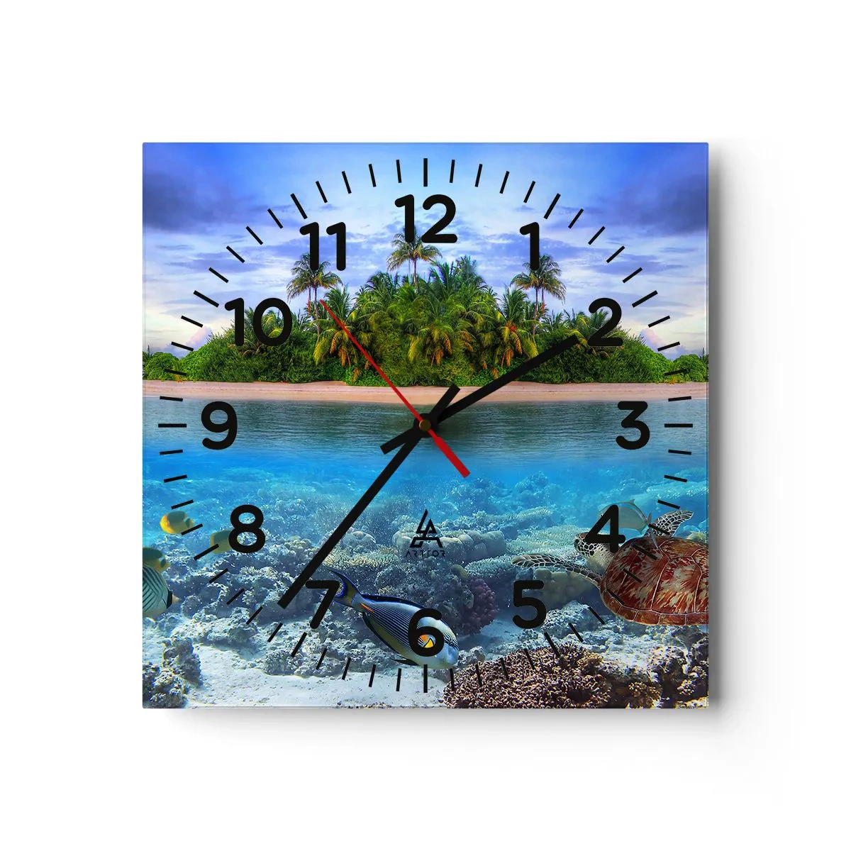 Horloge murale - Pendule murale - L'île céleste vous invite - 40x40 cm