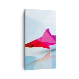 Impression sur toile - Image sur toile - Un requin dans un espace de cristal - 45x80 cm
