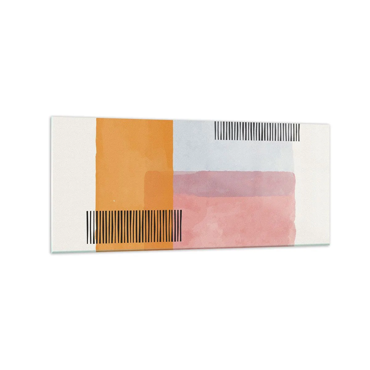Impression sur verre - Image sur verre - Géométrie aux couleurs pastel avec des lignes sur fond clair - 120x50cm - D'un coin à l'autre - Décoration murale moderne pour le salon et la chambre ARTTOR