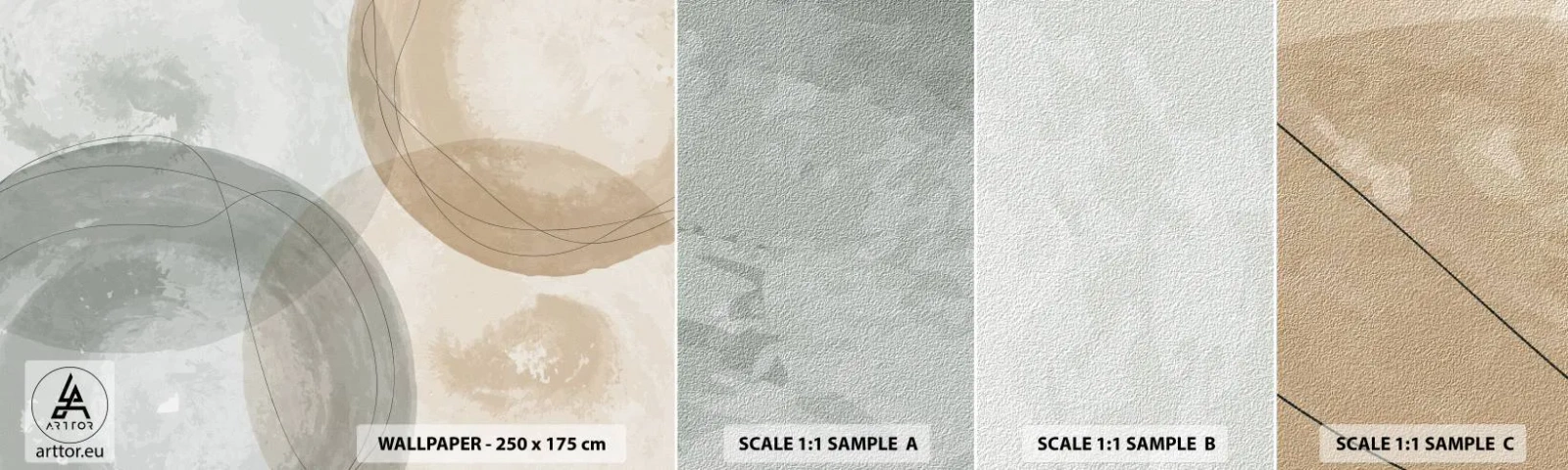 Échantillon De Papier Peint Standard Eco - Mondes pénétrants - Abstraction, Morceau, Les quartiers - 100x30 cm