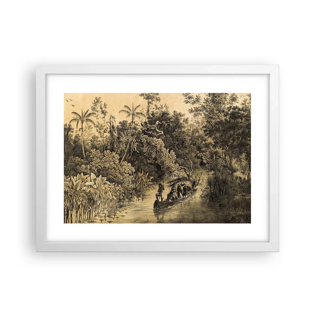 Affiche dans un cadre blanc - Poster - Expédition à la source - 40x30 cm