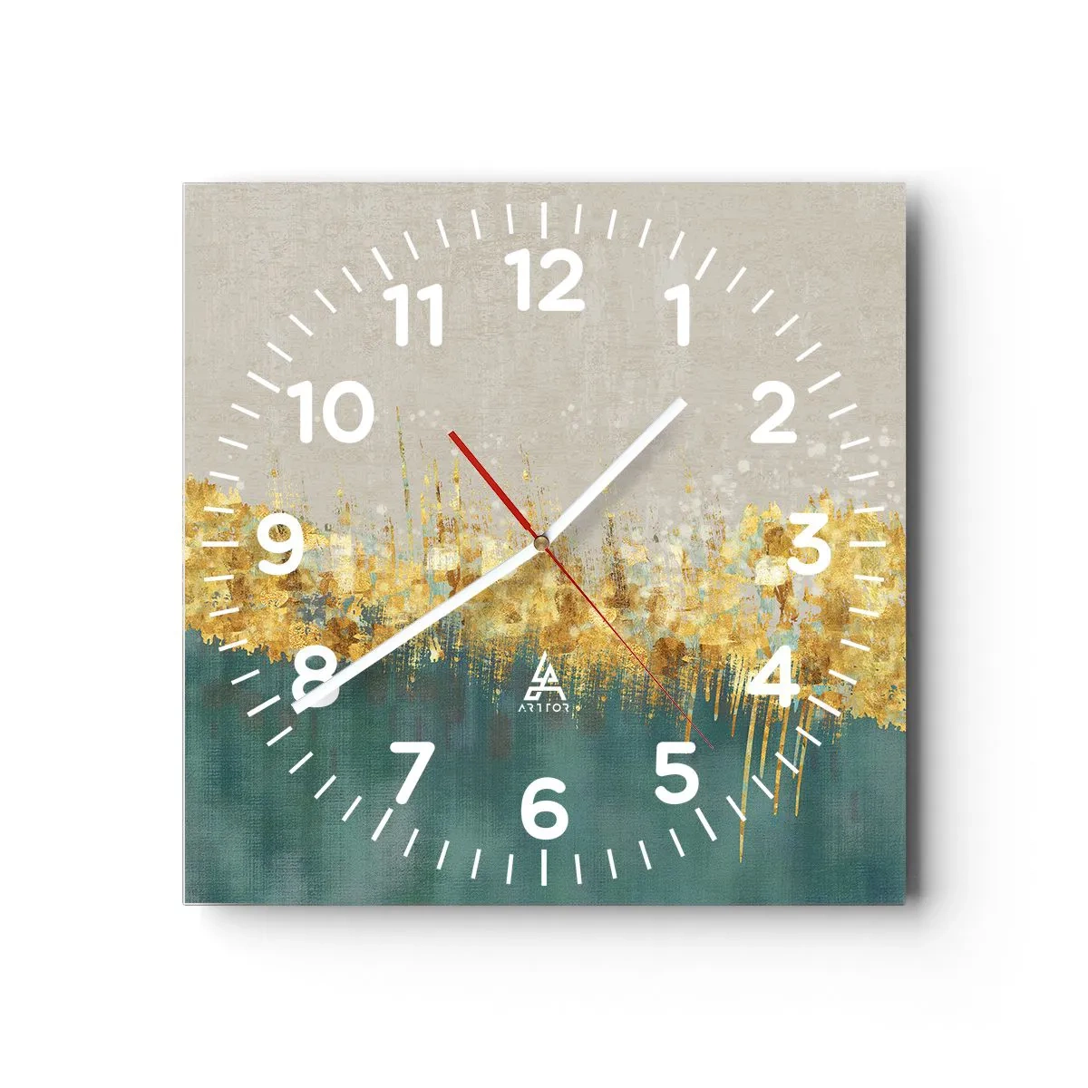 Horloge murale - Pendule murale - La frontière dorée - 30x30 cm