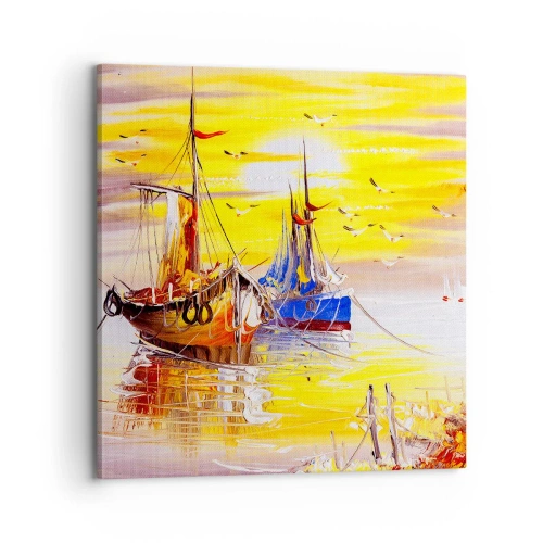 Impression sur toile - Image sur toile - Un repos bien mérité au port - 70x70 cm