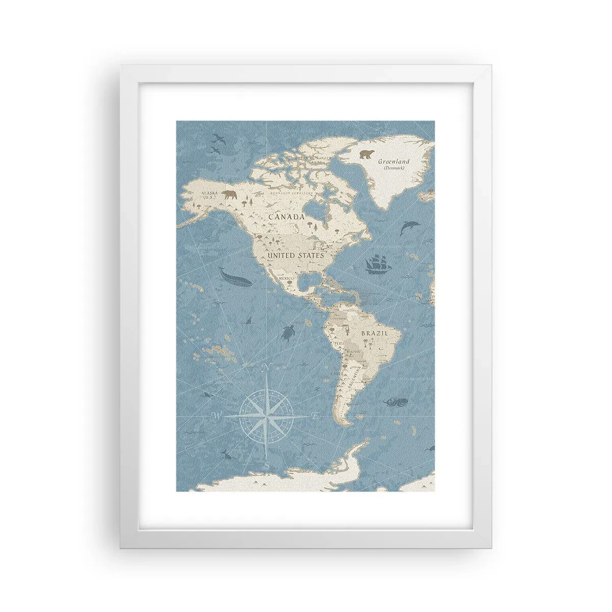 Affiche dans un cadre blanc - Poster - Le monde à porter de main - 30x40 cm