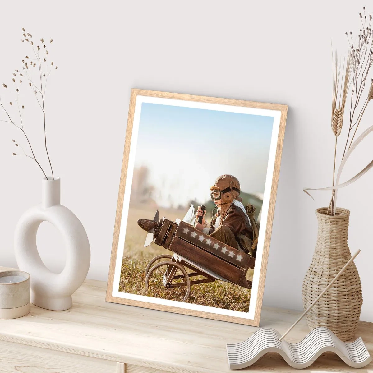 Affiche dans un chêne clair - Poster - Départ vers un rêve - 40x50 cm