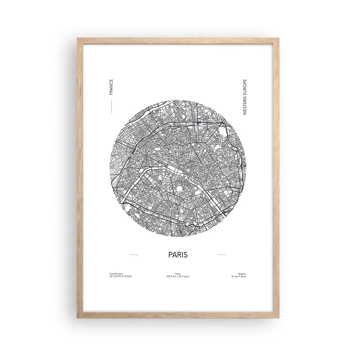 Affiche dans un chêne clair - Poster - Anatomie de Paris - 50x70 cm