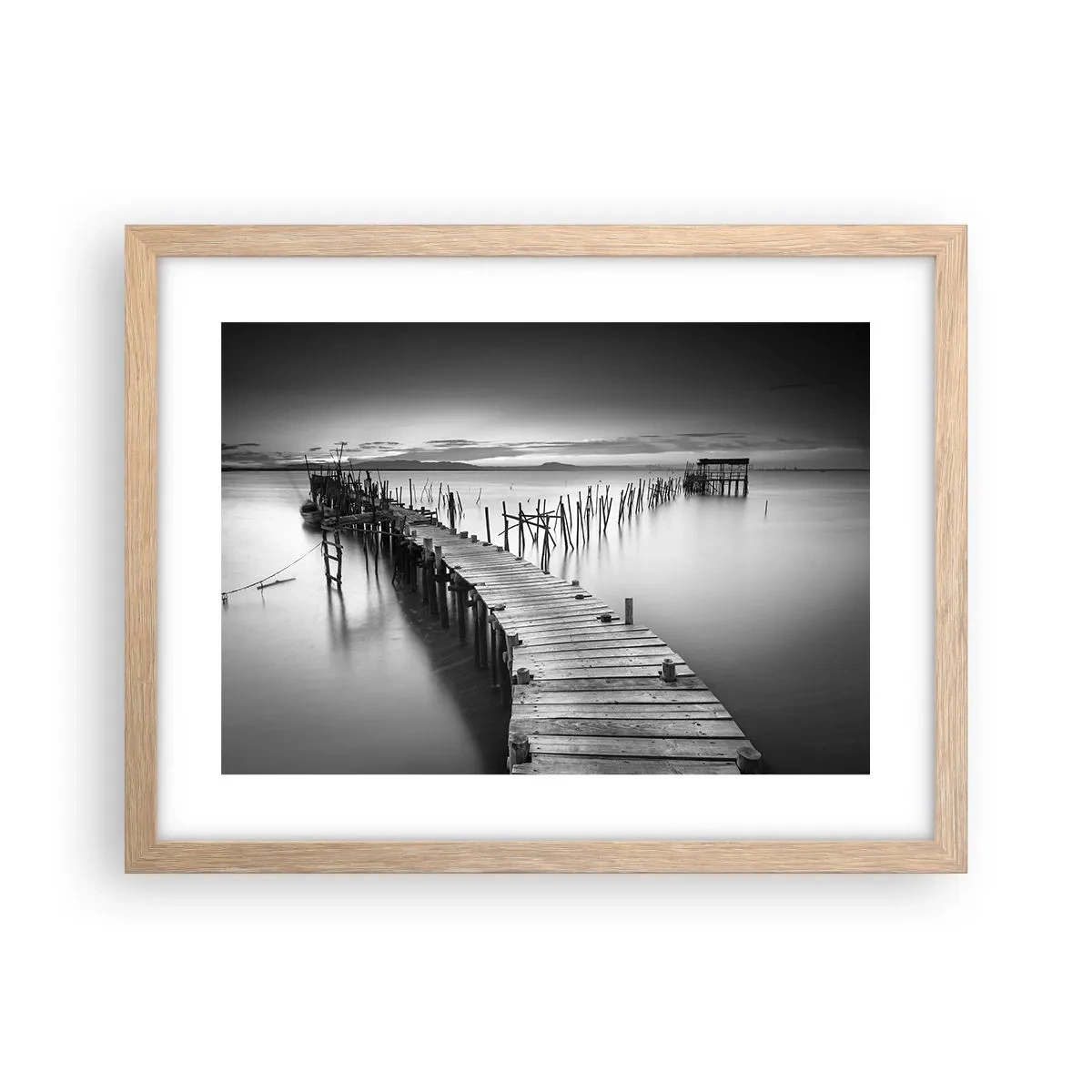 Affiche dans un chêne clair - Poster - La paix d'un rivage oublié - 40x30 cm