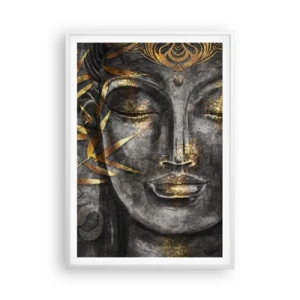 Affiche dans un cadre blanc - Poster - Ressentir le calme - 70x100 cm