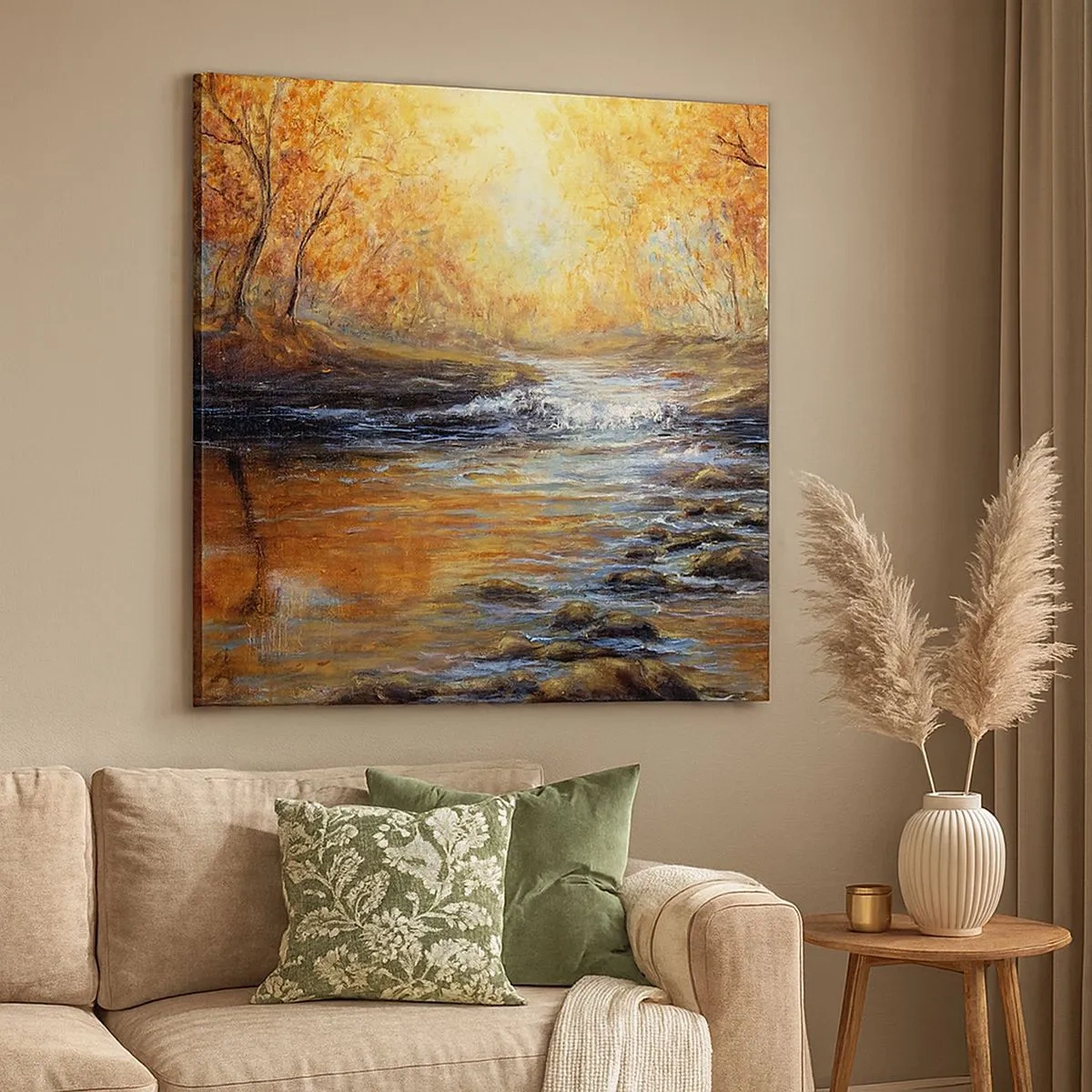 Impression sur toile - Image sur toile - Le ruisseau d'or - 30x30 cm