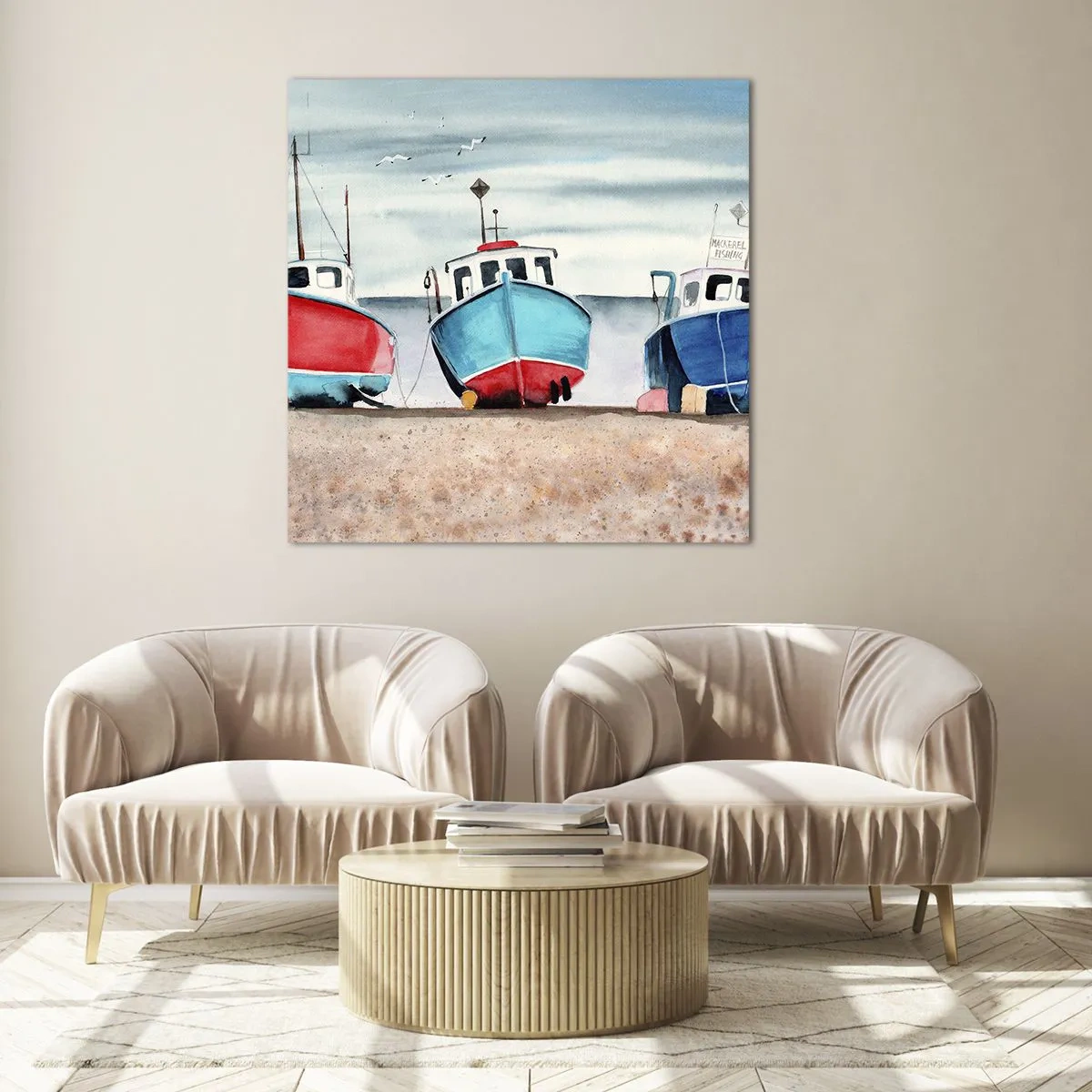 Impression sur verre - Image sur verre - Prêt pour la pêche - 70x70 cm